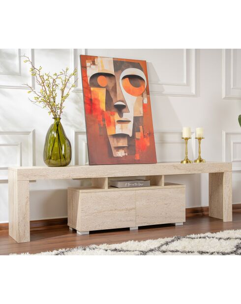 Meuble TV Enclave travertin - 180x50x31.3 cm