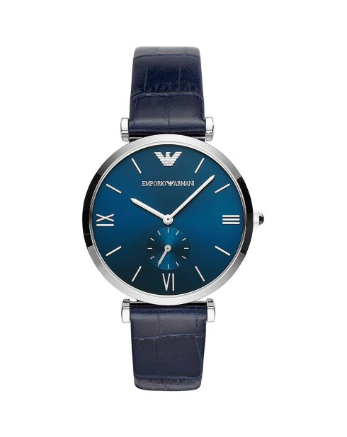 Montre Homme en Cuir bleue