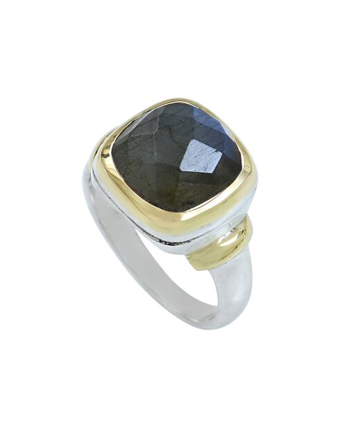Bague en Argent plaqué Or & Labradorite