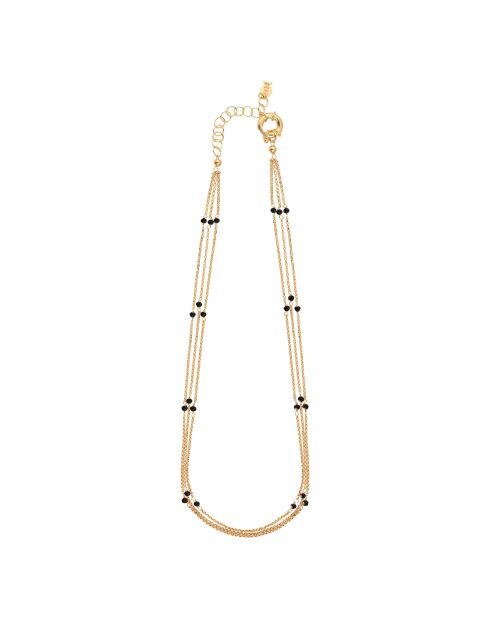 Collier en Argent doré à l'Or fin & Cristal