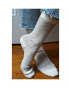 Calzini in misto lana merino con bande beige