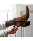 Calcetines con purpurina color caramelo