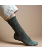 Chaussettes pailletées vert kaki