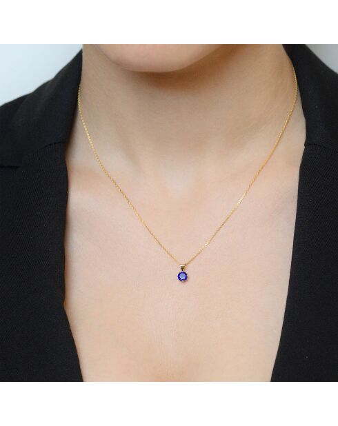 Ciondolo in oro giallo 0,7 ct con zaffiro