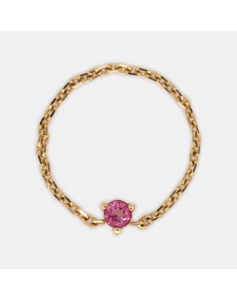 Millie Rosafarbener Topas-Kettenring aus Gelbgold
