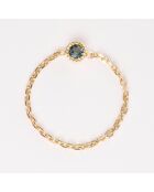 Arden Topas Blue London Gelbgold Kettenring