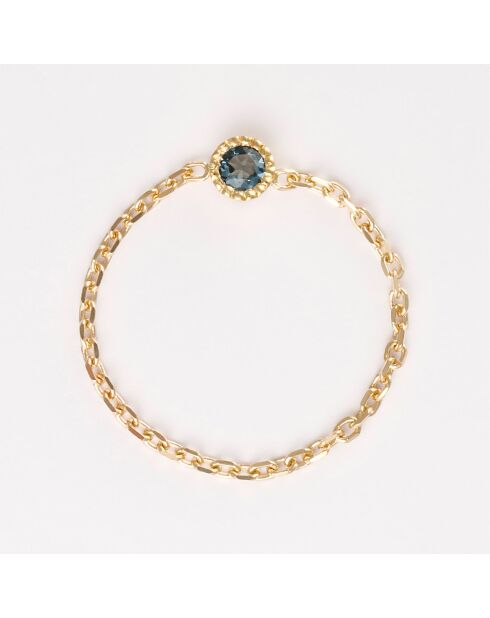 Arden Topas Blue London Gelbgold Kettenring