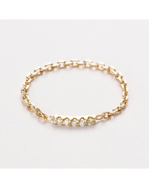 Bague Chaine Camille Zircone or jaune