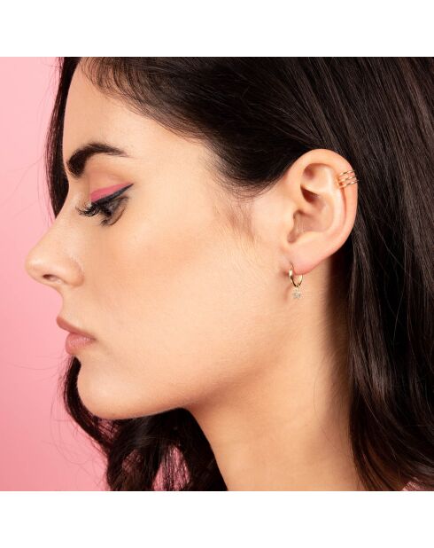 Boucles d'oreilles Isis or blanc