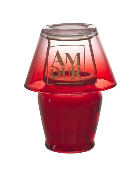Bougie Parfumee Lampe Amour  rouge - 9.7x12.5x9.7 cm