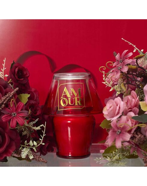 Bougie Parfumee Lampe Amour  rouge - 9.7x12.5x9.7 cm