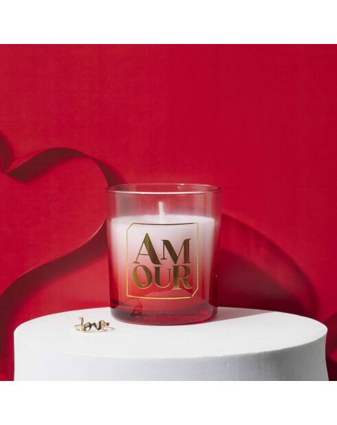 Bougie parfumée bague Amour rouge - 7.1x8.4x7.4 cm