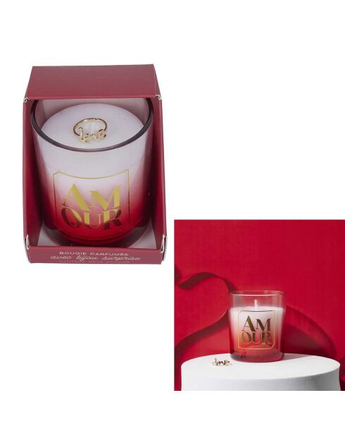 Bougie parfumée bague Amour rouge - 7.1x8.4x7.4 cm