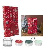 Calendrier de l'avent Photophores & Bougies Parfumées rouge - 21.7x37x4.2 cm