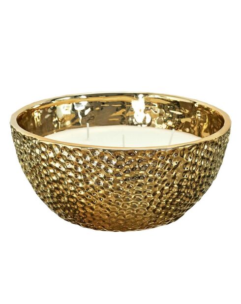 Bougie Parfumée Martelée dorée  - 5 méches  - 21x9.5x21 cm