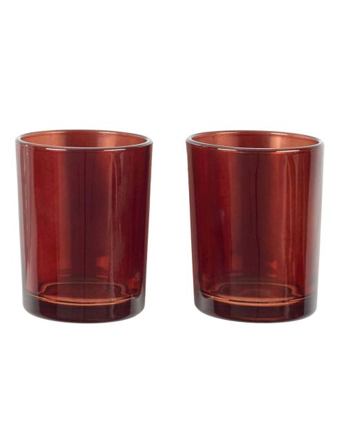 Coffret 2 bougies à confectionner marron - 5.5x6.5x5.5 cm