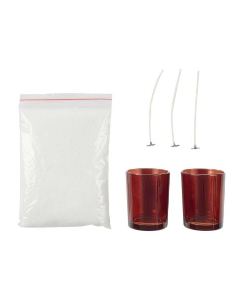 Coffret 2 bougies à confectionner marron - 5.5x6.5x5.5 cm