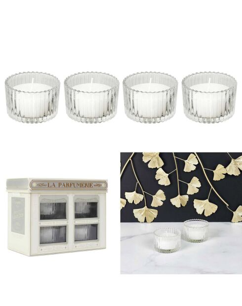 Coffret 4 Bougies parfumées blanc - 4.1x6.7x6.7 cm