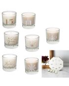 Calendrier de l'après 8 bougies parfumées blanc/doré/gris - 4.6x4.6x4.6 cm