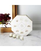Calendrier de l'après 8 bougies parfumées blanc/doré/gris - 4.6x4.6x4.6 cm