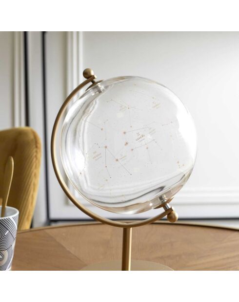 Globe Constellations  doré/transparent - 16x24x16 cm