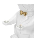 Decoration & Vide poche Bulldog blanc doré - 17.5x21x17.5 cm