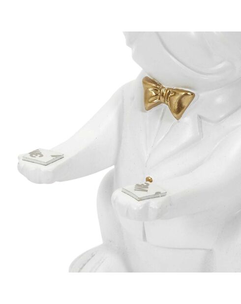 Decoration & Vide poche Bulldog blanc doré - 17.5x21x17.5 cm