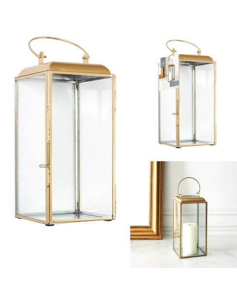 Farol dorado - 14x30x14 cm