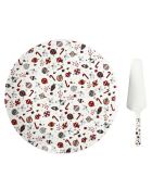 Plat & Pelle à tarte  multicolore - 30x2x30 cm