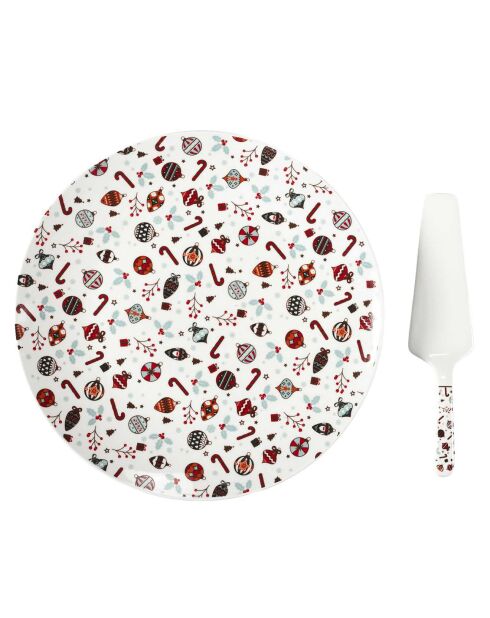 Plat & Pelle à tarte  multicolore - 30x2x30 cm