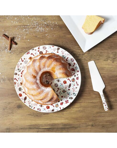 Plat & Pelle à tarte  multicolore - 30x2x30 cm