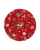 Plateau Tournant Noel  blanc/rouge - 28x2.2x28 cm