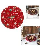 Plateau Tournant Noel  blanc/rouge - 28x2.2x28 cm
