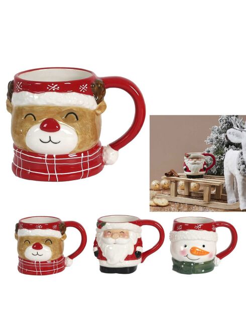 Mug Relief Noel - Motifs Aléatoires  - 14x10.2x9.5 cm