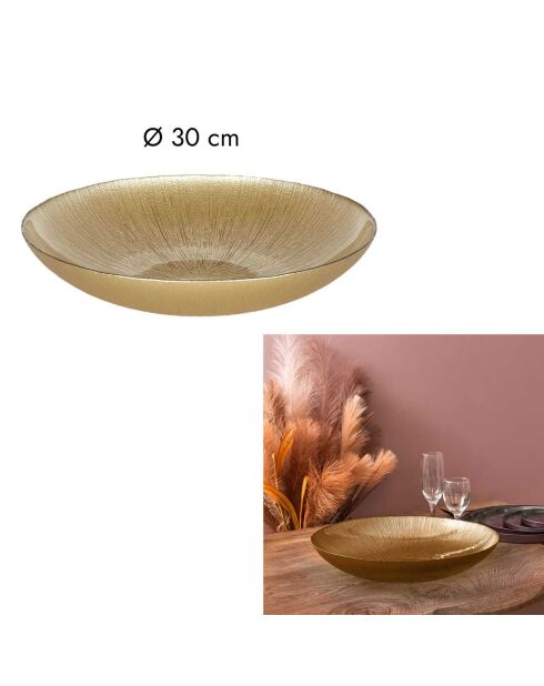 Saladier en verre doré - 30x5x1800 cm