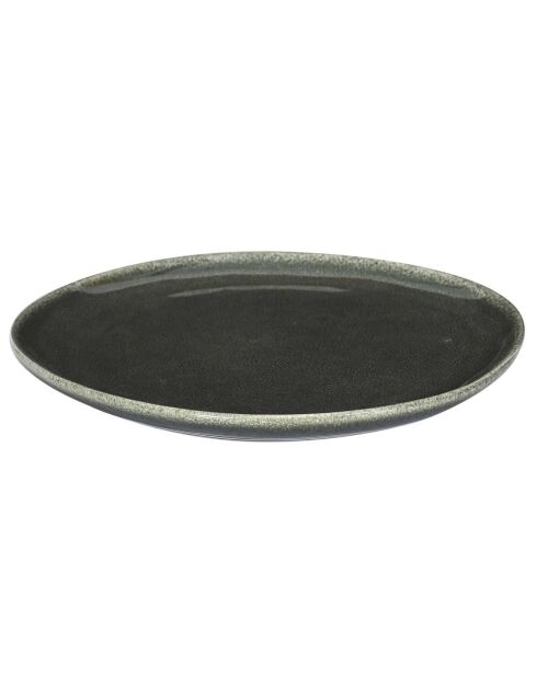 6 Assiettes Au grès du temps vertes - D.27 cm