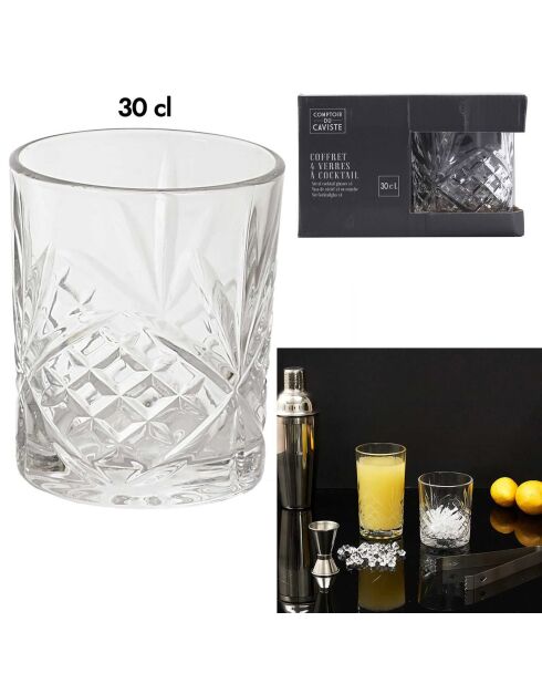 4 Verres Cocktail transparents - D.8,2 cm