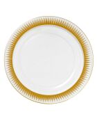 12 Assiettes rondes dorées - D.26 cm