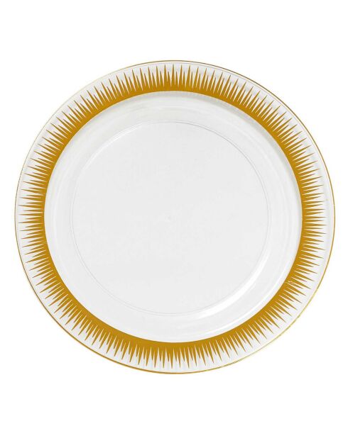 12 Assiettes rondes dorées - D.26 cm