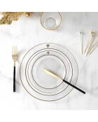 12 Assiettes rondes dorées - D.26 cm