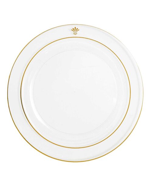 12 Assiettes rondes dorées - D.26 cm