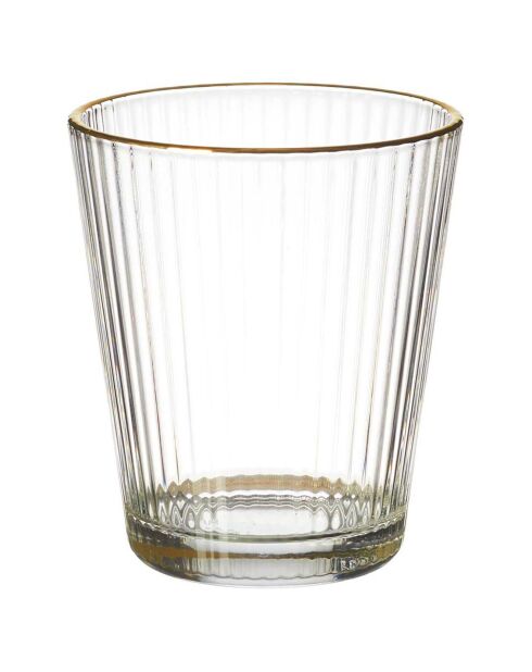 6 Verres Stries Liseré dorés - 8.9x10.3x8.9 cm