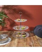 Plateau à gâteaux 3 étages  transparent - 25x35x25 cm