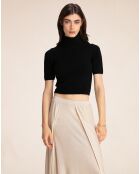 Pull en Alapaga & Laine mélangés Cat noir