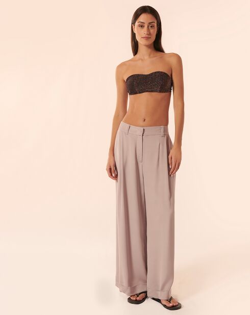 Cesar kir paarse broek van zijdemix