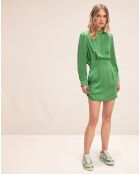 Robe courte 100% Soie Dune  wasabi