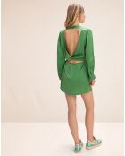 Robe courte 100% Soie Dune  wasabi