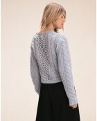 Pull en Laine mélangée Samantha bleu glacé