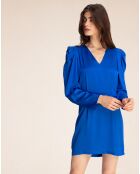 Robe courte en Soie mélangée York  travailleur bleu