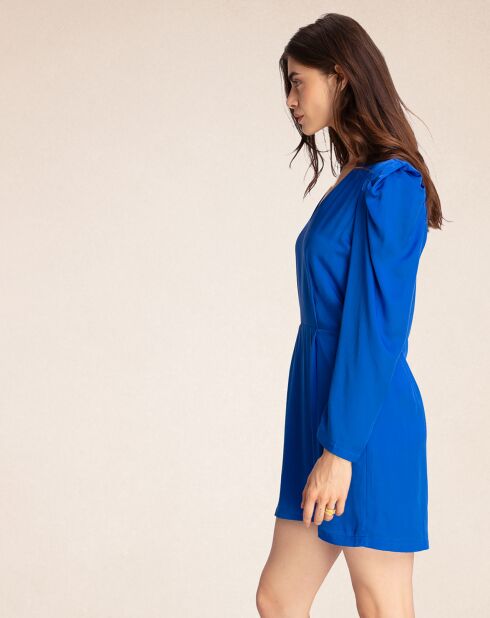 Robe courte en Soie mélangée York  travailleur bleu
